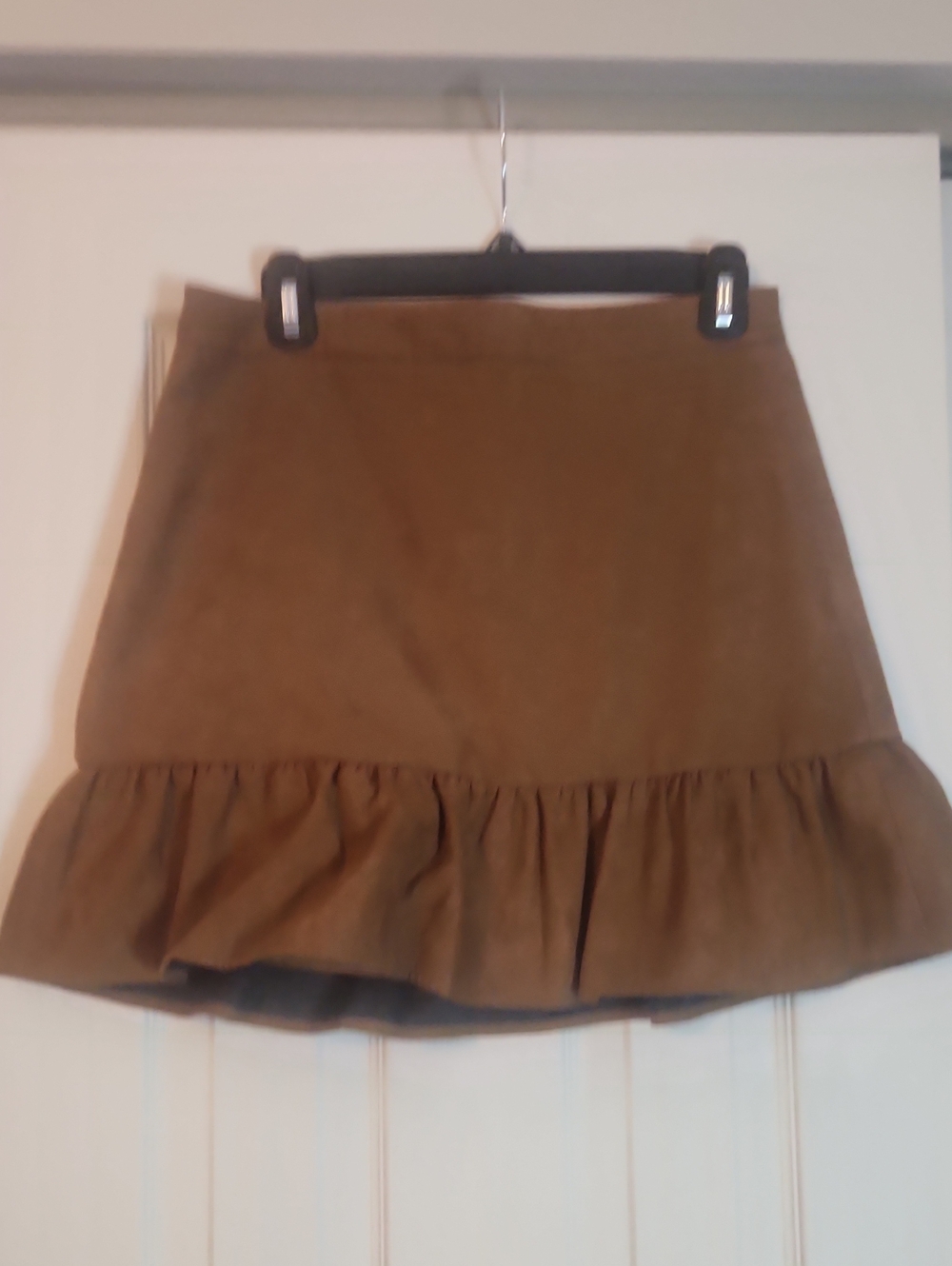 J. Crew Brown Ruffle-Hem Mini Skirt
